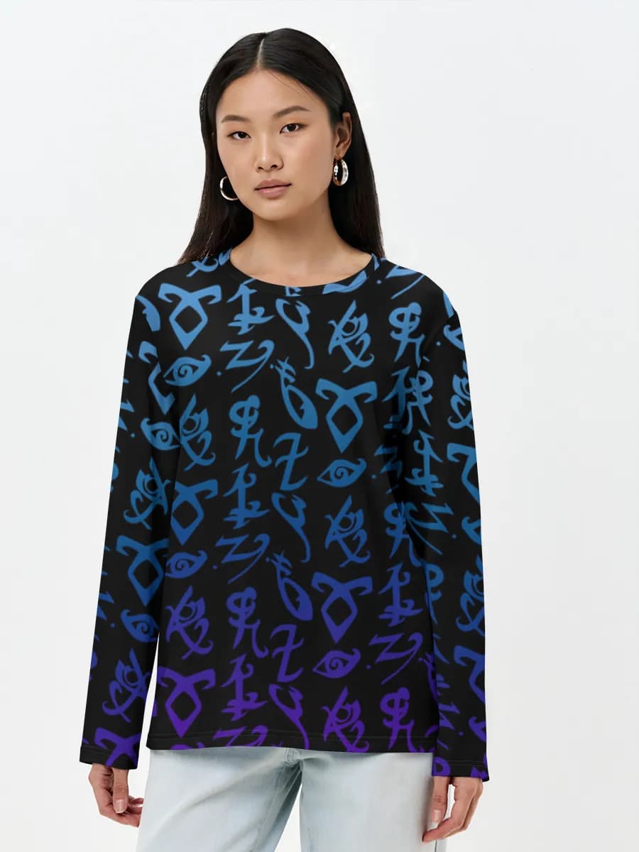 Damen Baumwoll Langarmshirt