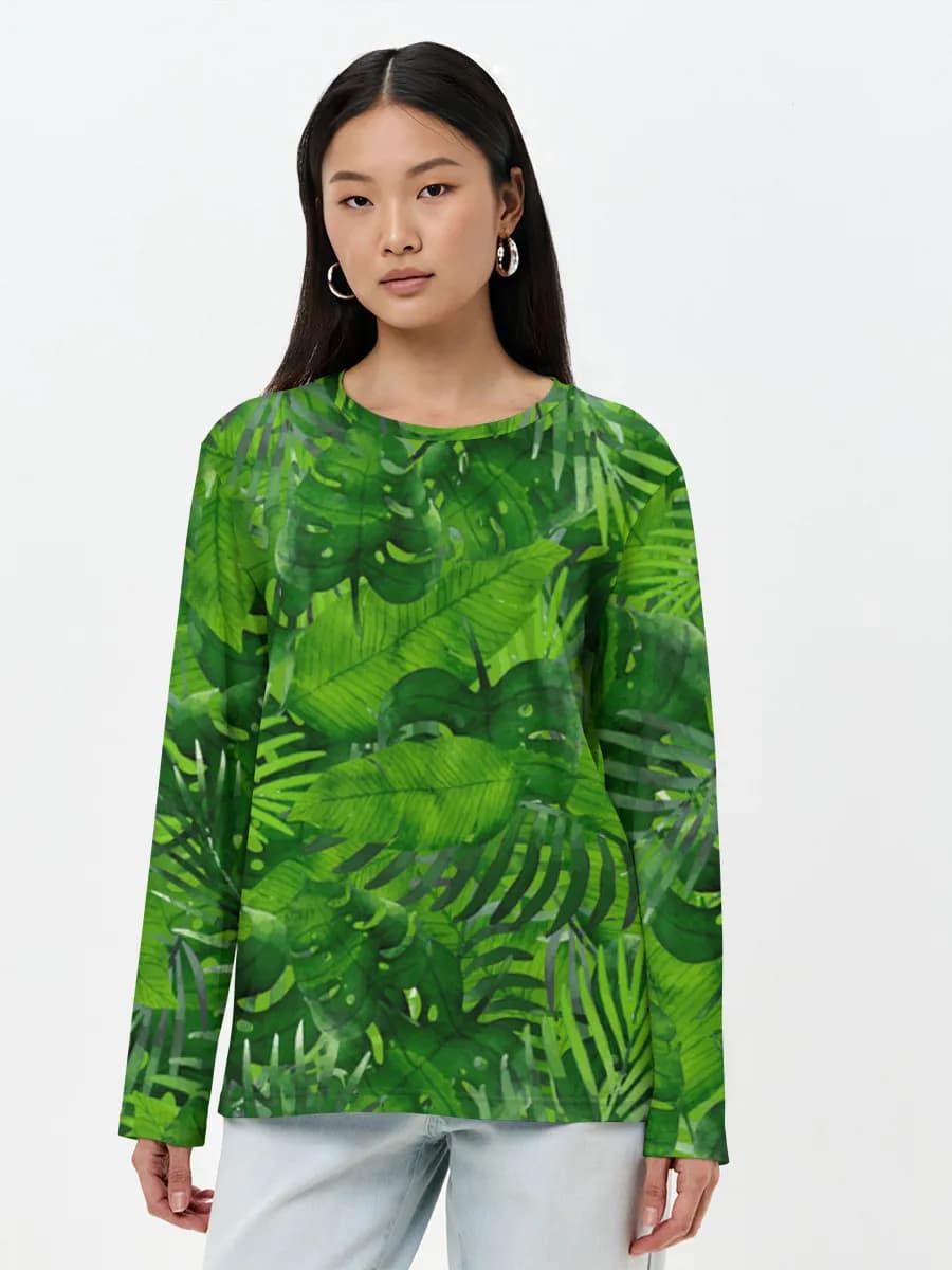 Damen Baumwoll Langarmshirt