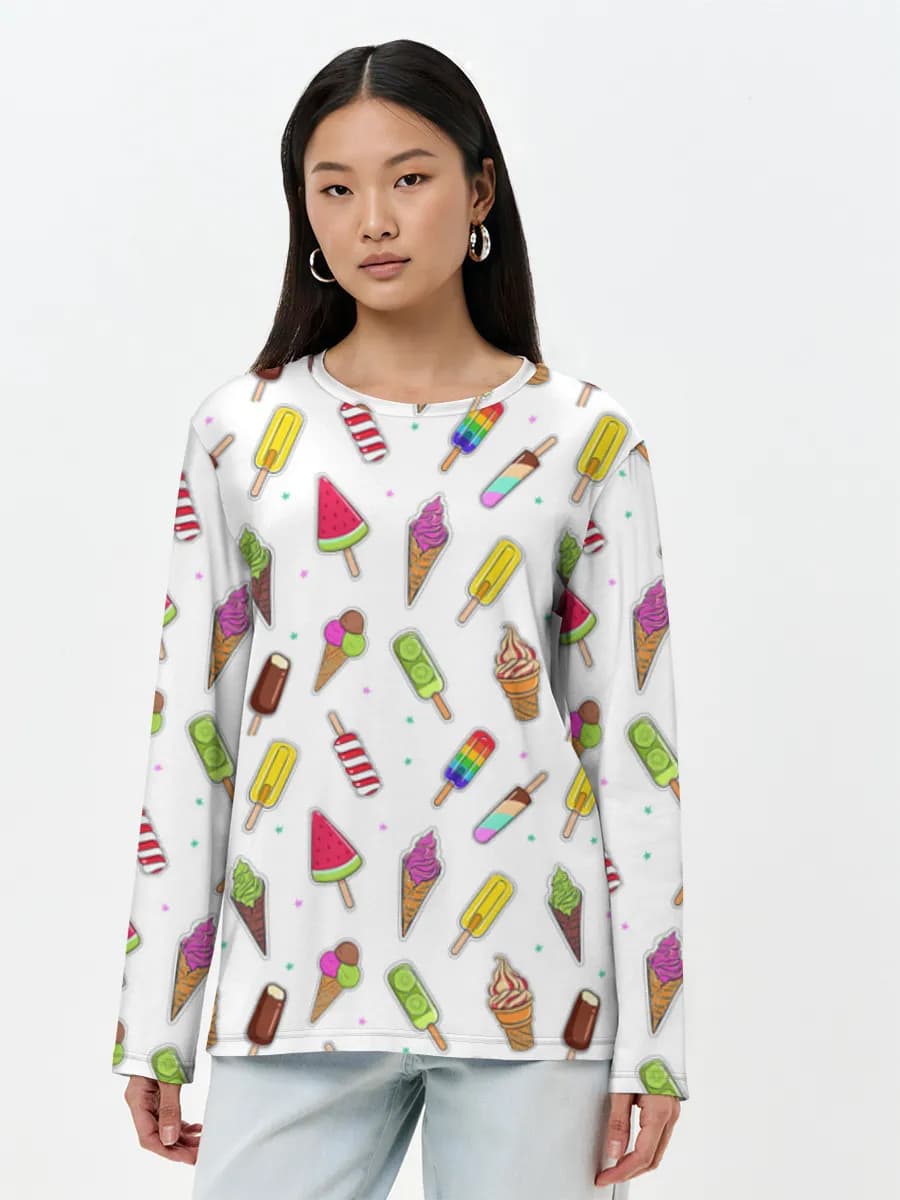 Damen Baumwoll Langarmshirt