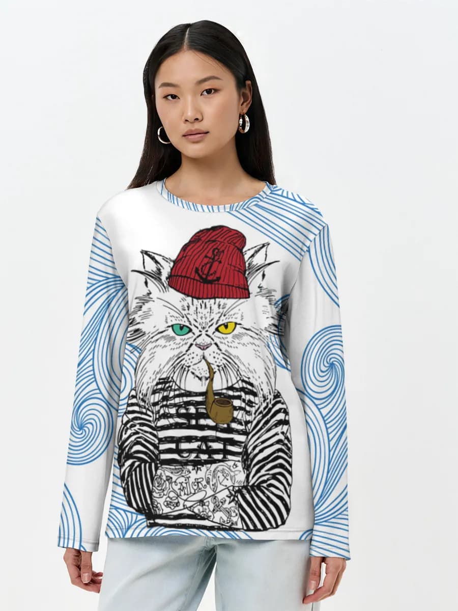 Women's long sleeve shirt. Cotton