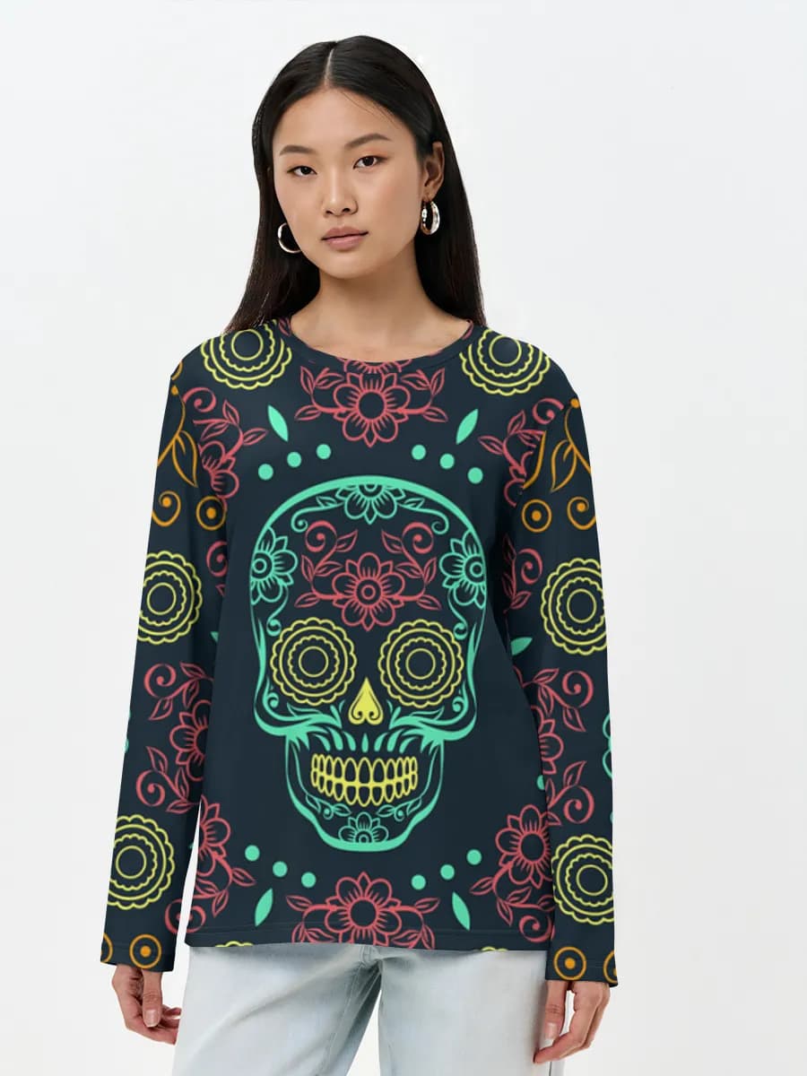 Damen Baumwoll Langarmshirt