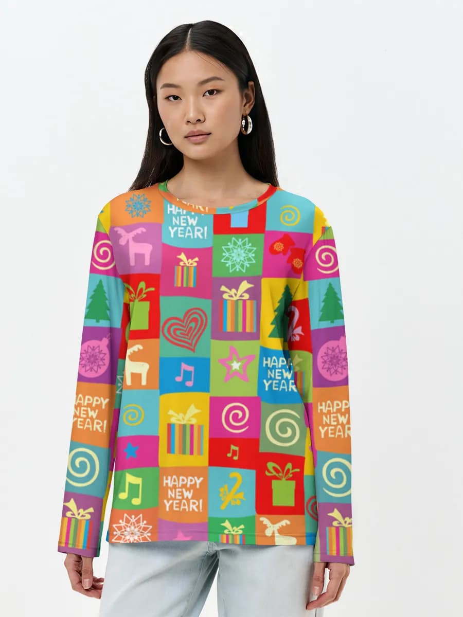 Damen Baumwoll Langarmshirt