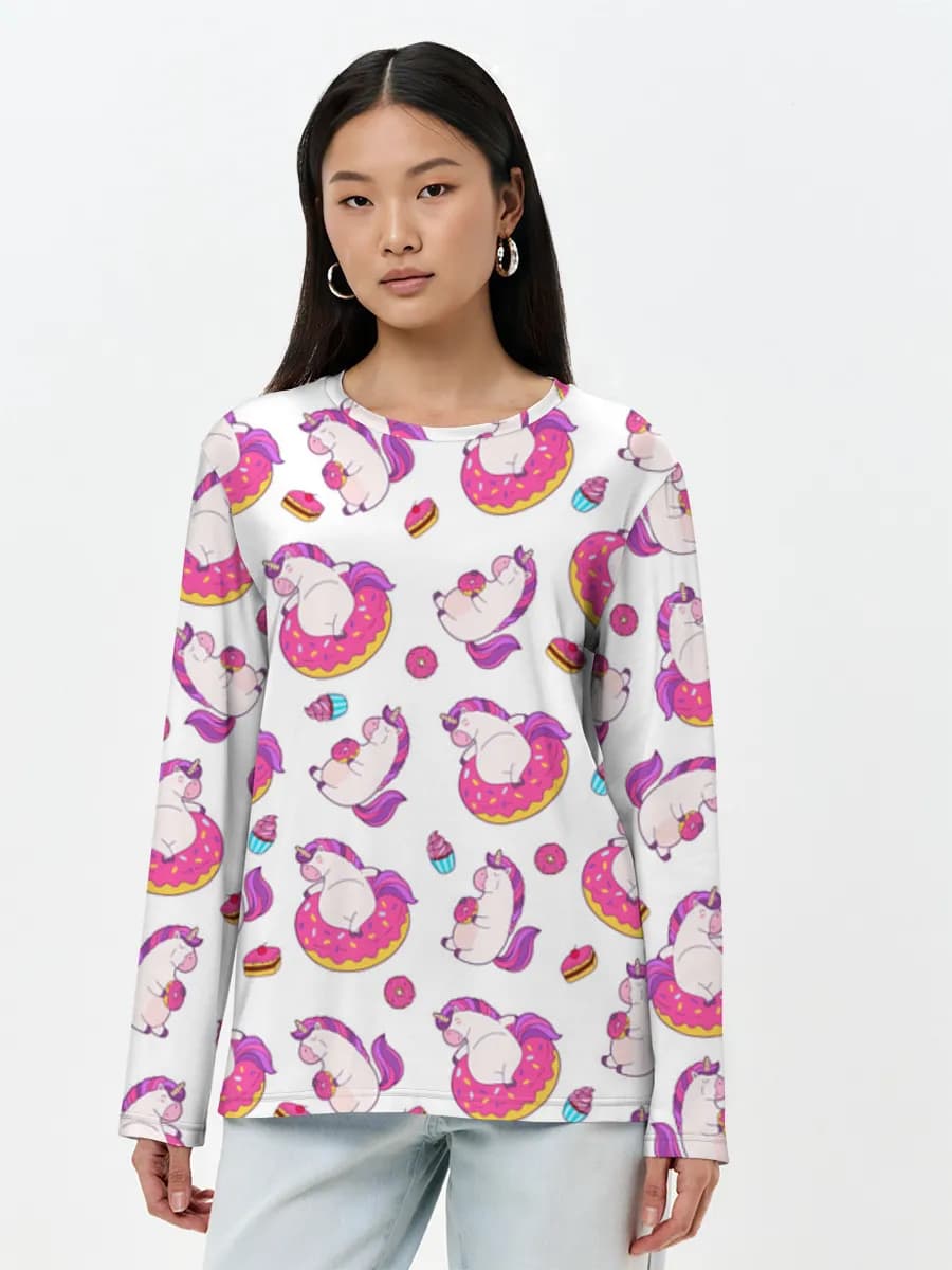 Damen Baumwoll Langarmshirt