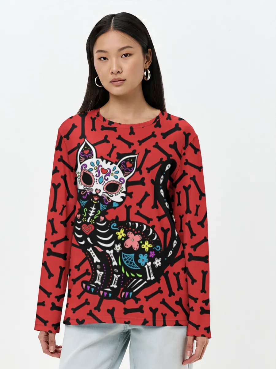 Camisa de manga larga para mujer. Algodón.