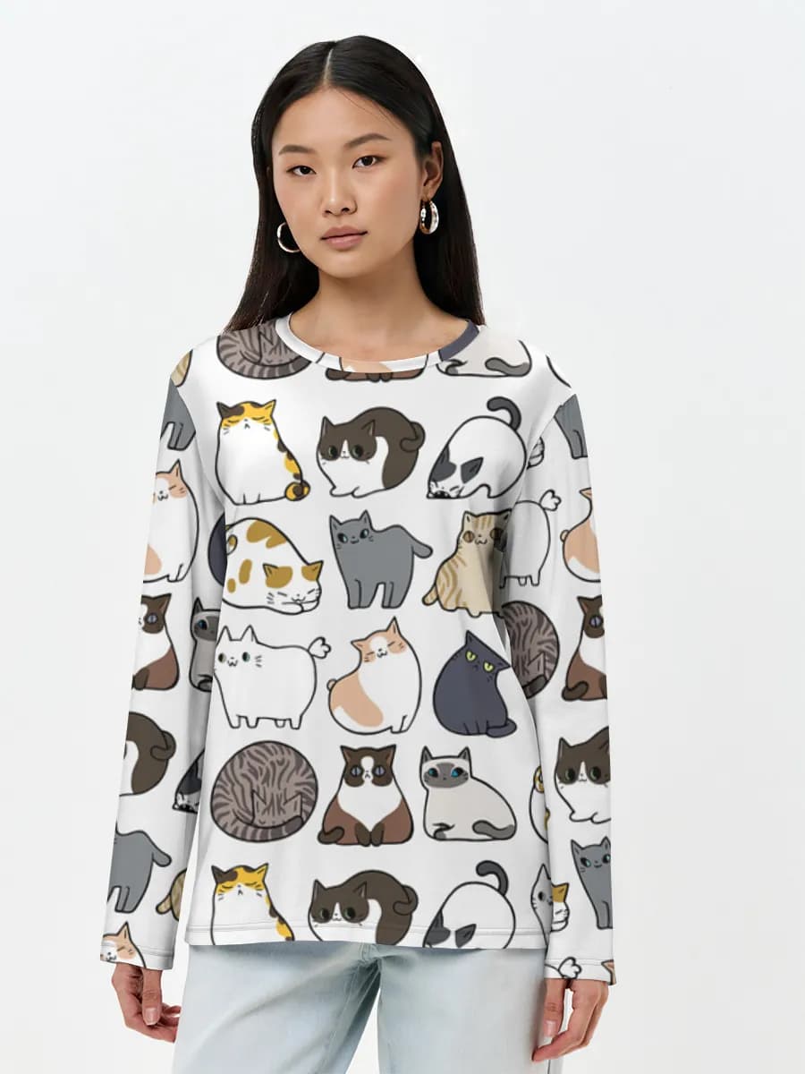 Camisa de manga larga para mujer. Algodón.