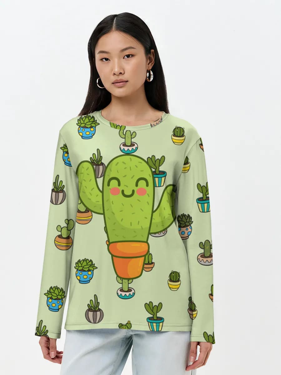 T-shirt Coton Manches Longues Femme