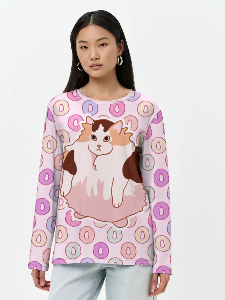 Camisa de manga larga para mujer. Algodón.