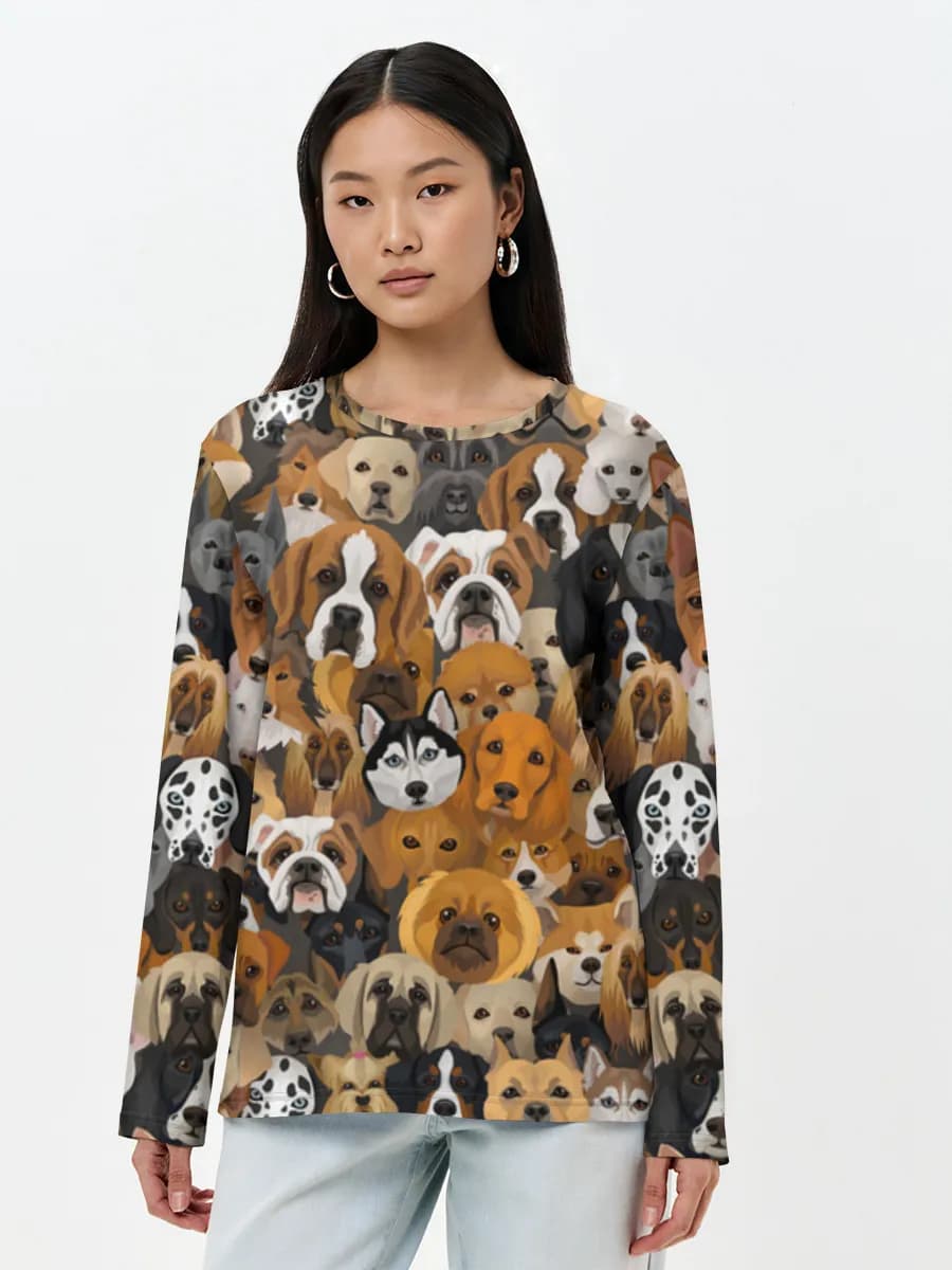 Camisa de manga larga para mujer. Algodón.