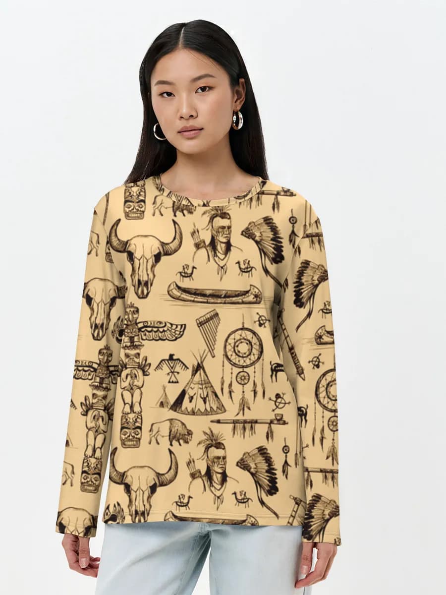 Women's long sleeve shirt. Cotton