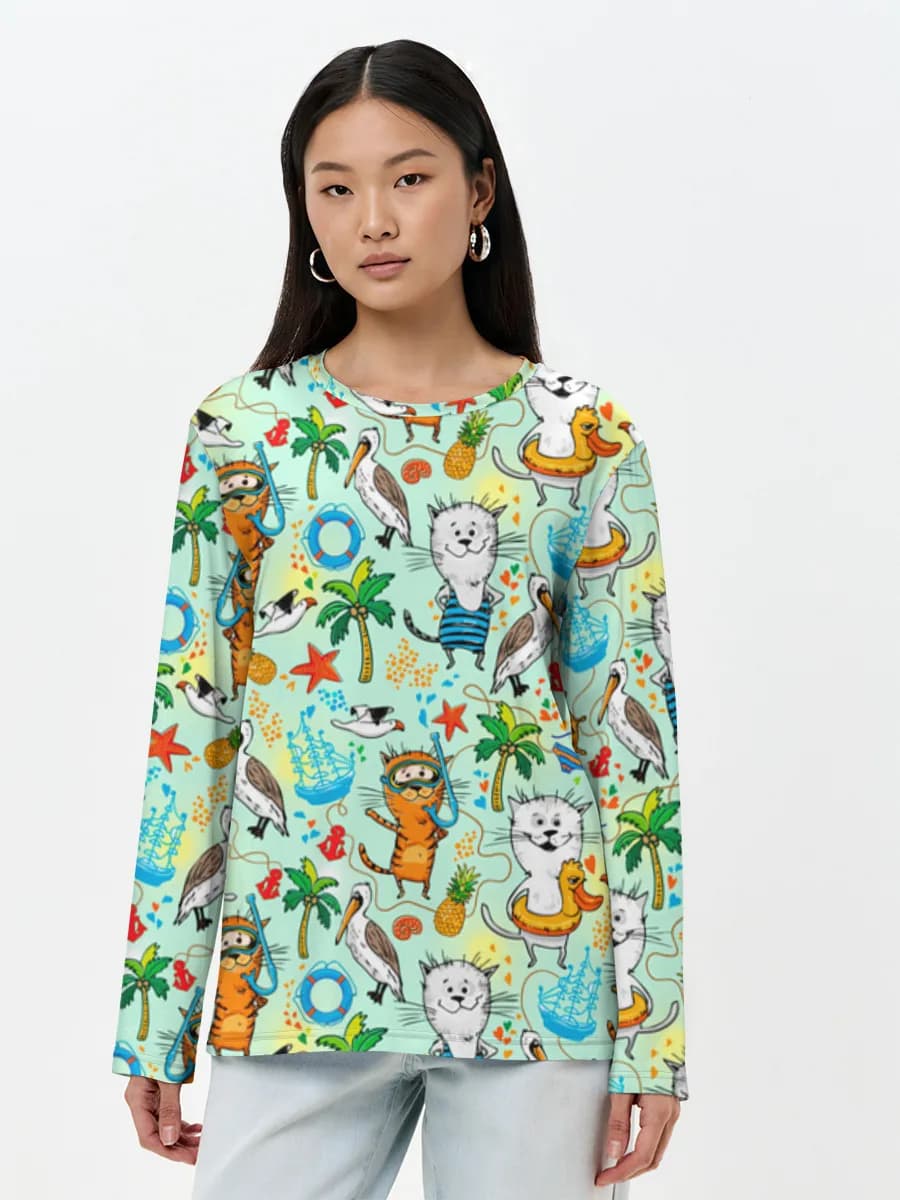Women's long sleeve shirt. Cotton