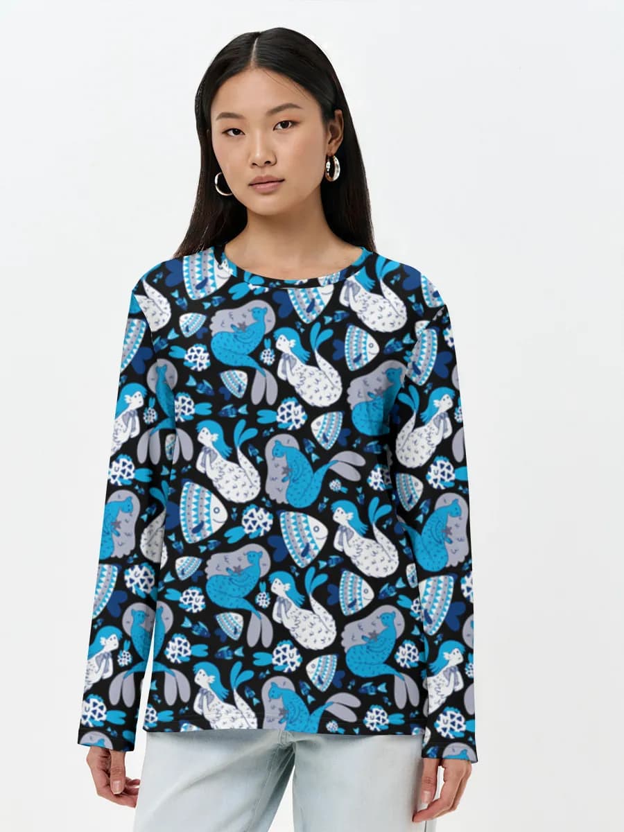 Camisa de manga larga para mujer. Algodón.