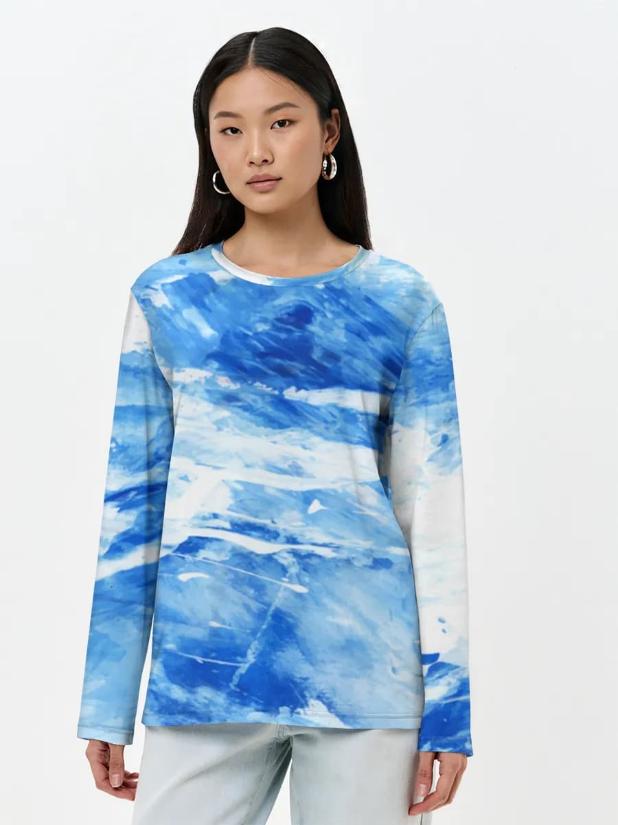 Damen Baumwoll Langarmshirt