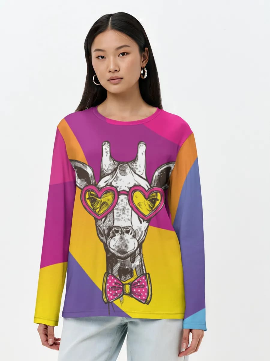 Camisa de manga larga para mujer. Algodón.