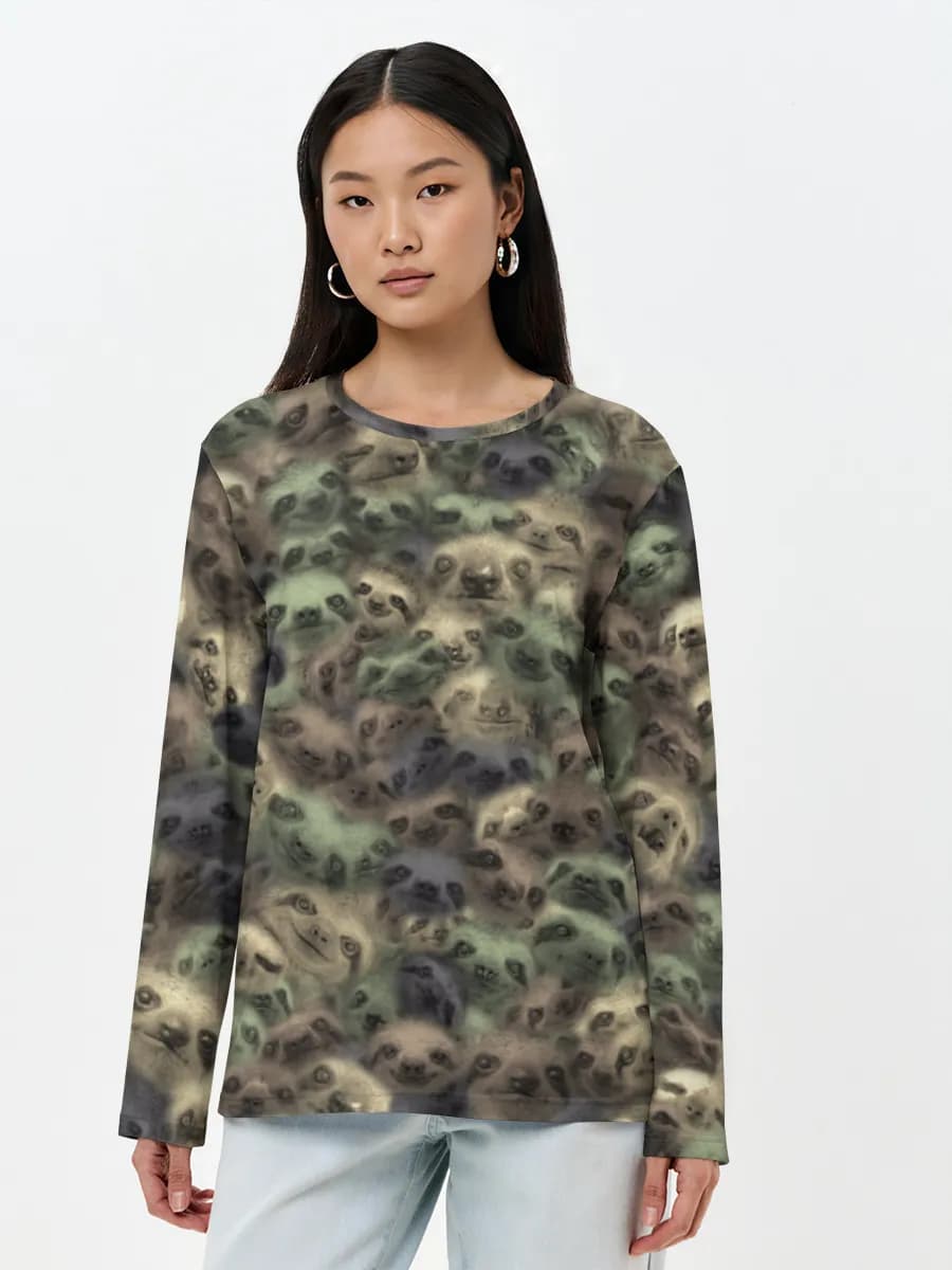 Camisa de manga larga para mujer. Algodón.