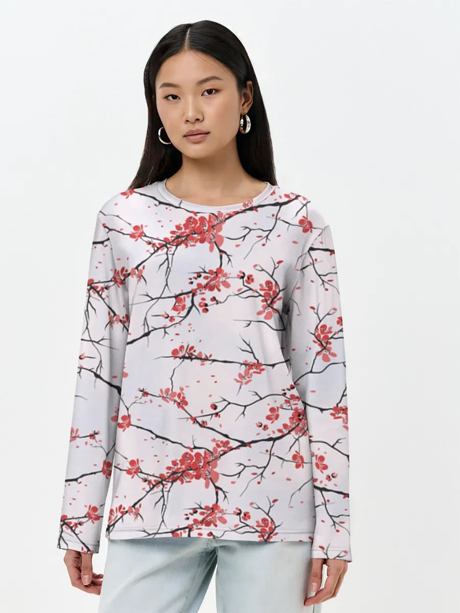 Camisa de manga larga para mujer. Algodón.