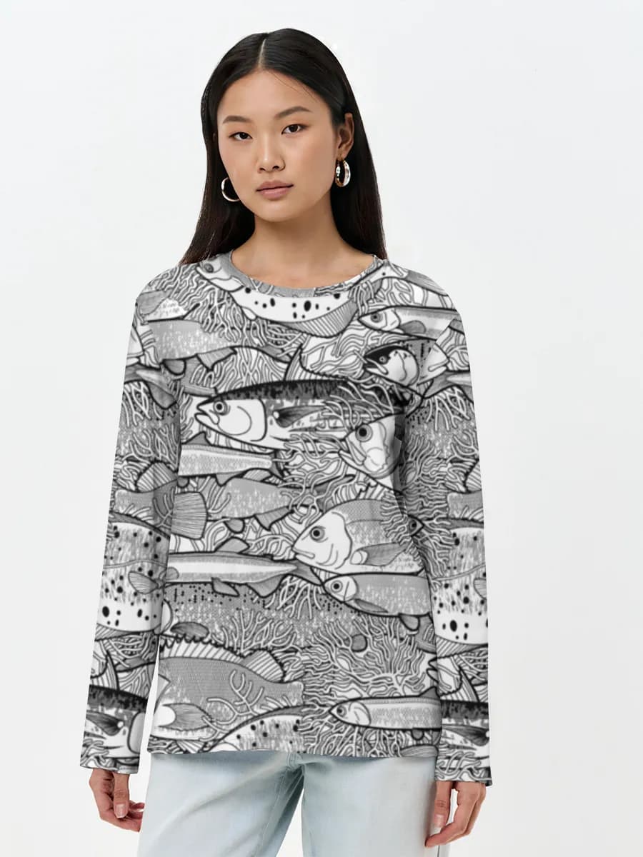 Women's long sleeve shirt. Cotton