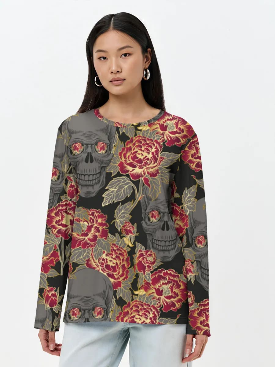 Camisa de manga larga para mujer. Algodón.