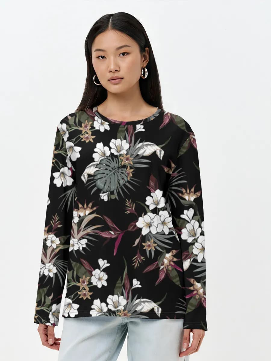 T-shirt Coton Manches Longues Femme