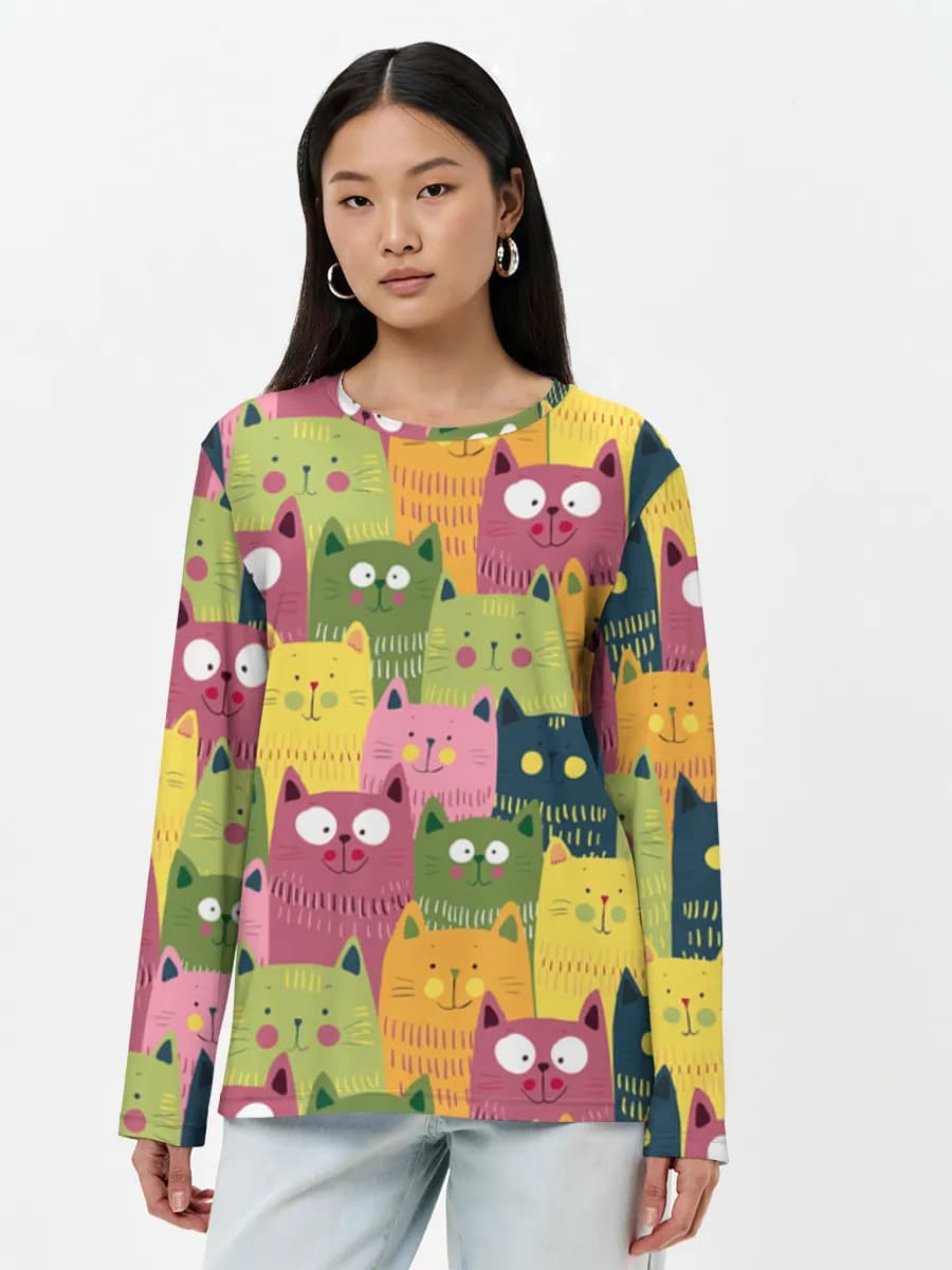 Women's long sleeve shirt. Cotton