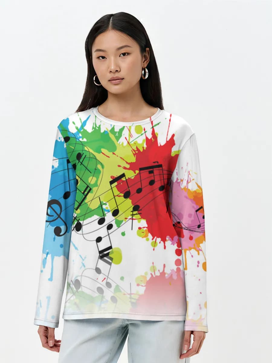 Damen Baumwoll Langarmshirt