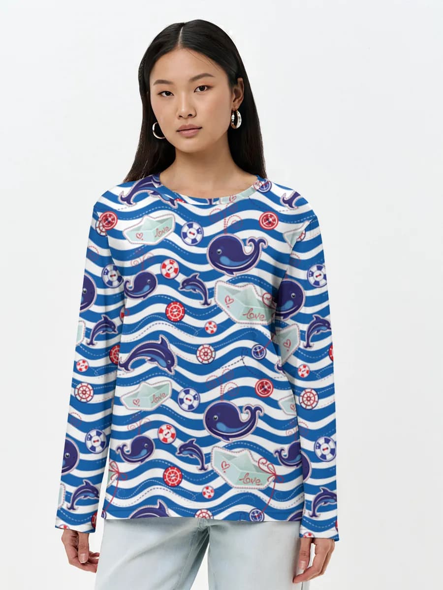 T-shirt Coton Manches Longues Femme