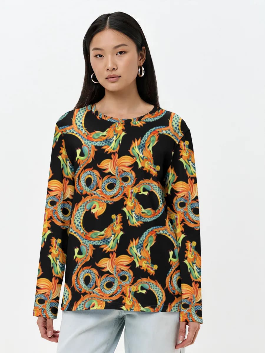 Damen Baumwoll Langarmshirt