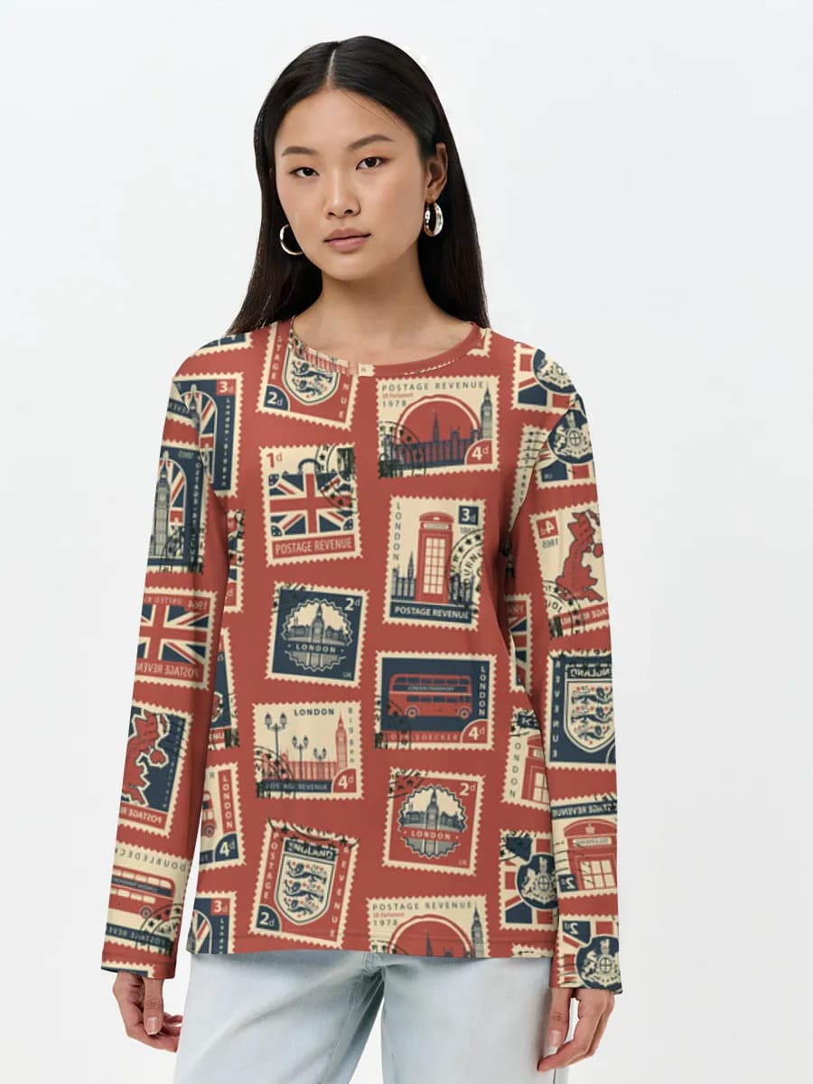 T-shirt Coton Manches Longues Femme