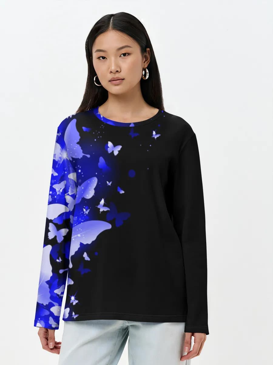 T-shirt Coton Manches Longues Femme