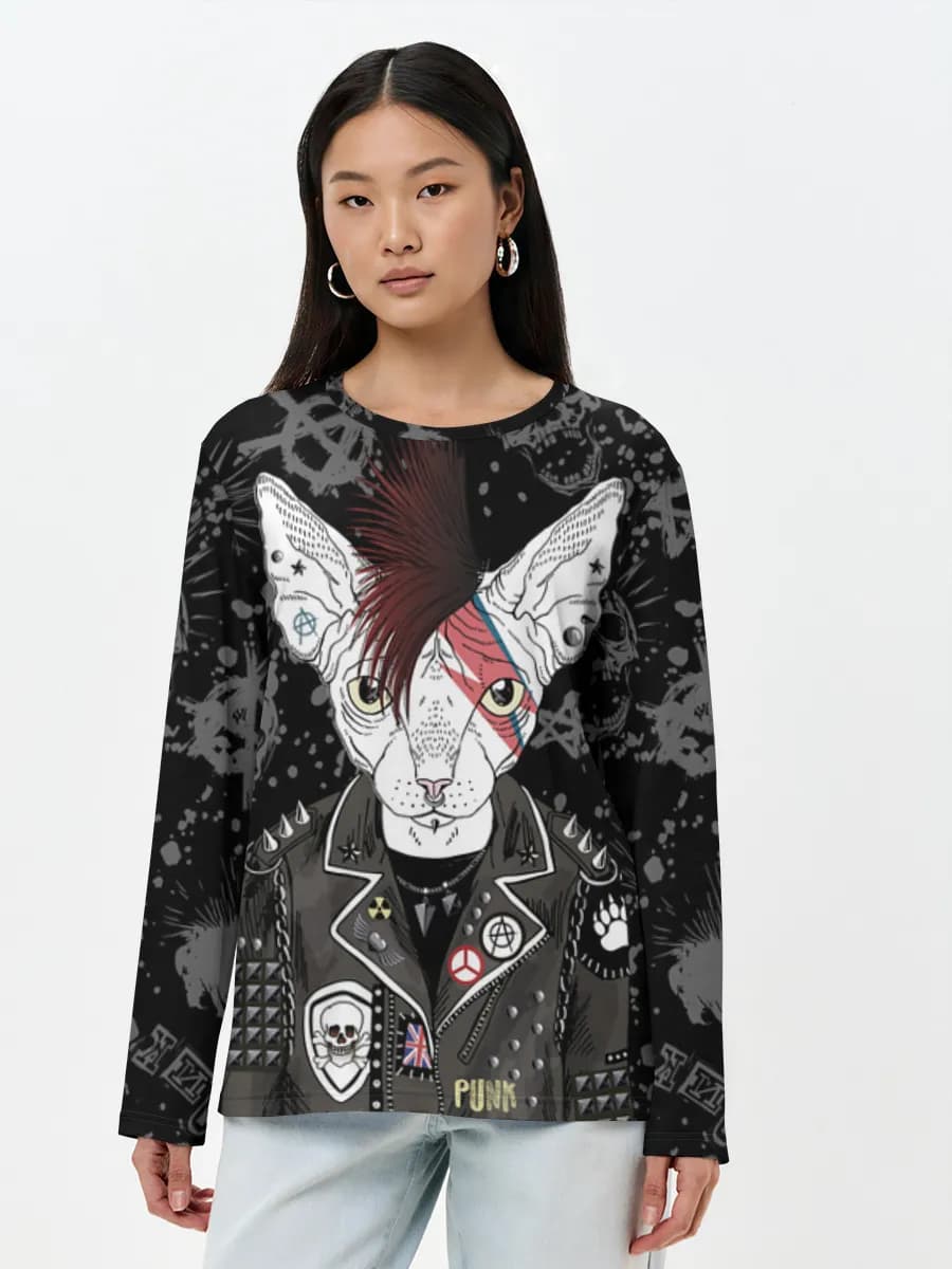 Camisa de manga larga para mujer. Algodón.