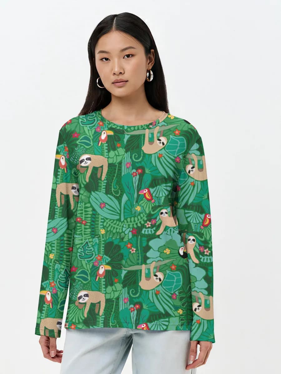 Damen Baumwoll Langarmshirt