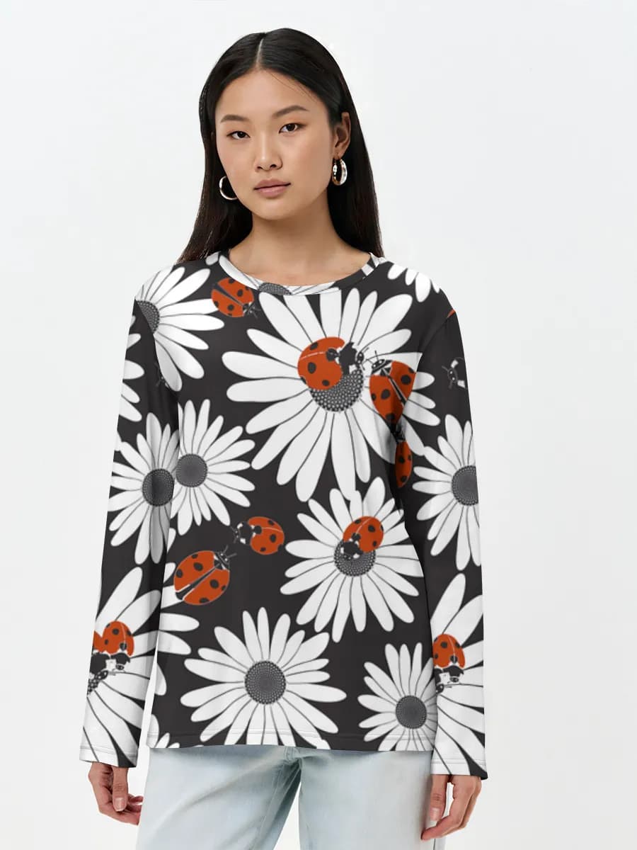 Camisa de manga larga para mujer. Algodón.