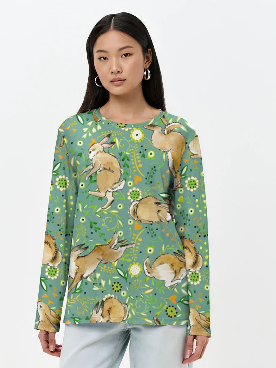 Camisa de manga larga para mujer. Algodón.