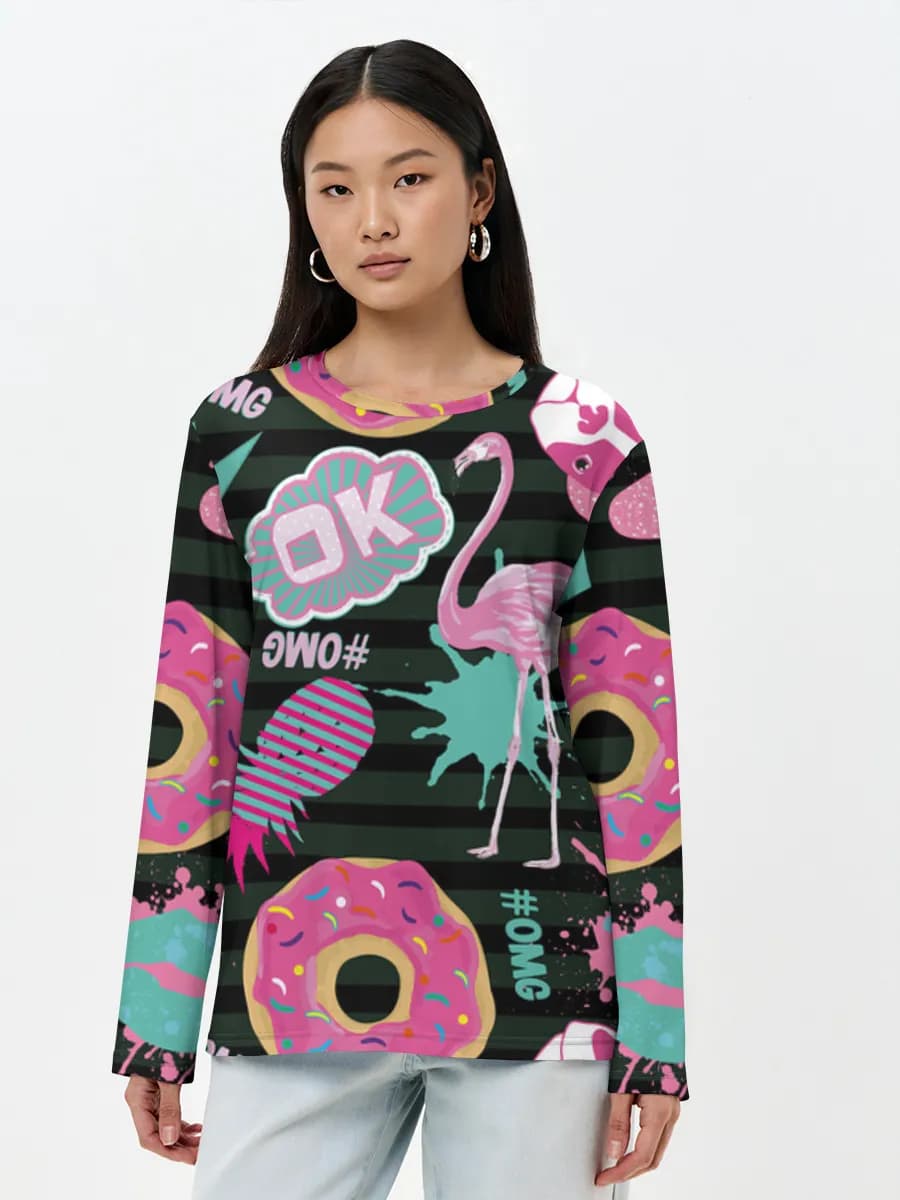 Camisa de manga larga para mujer. Algodón.