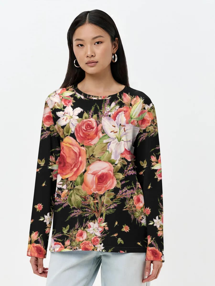 Camisa de manga larga para mujer. Algodón.