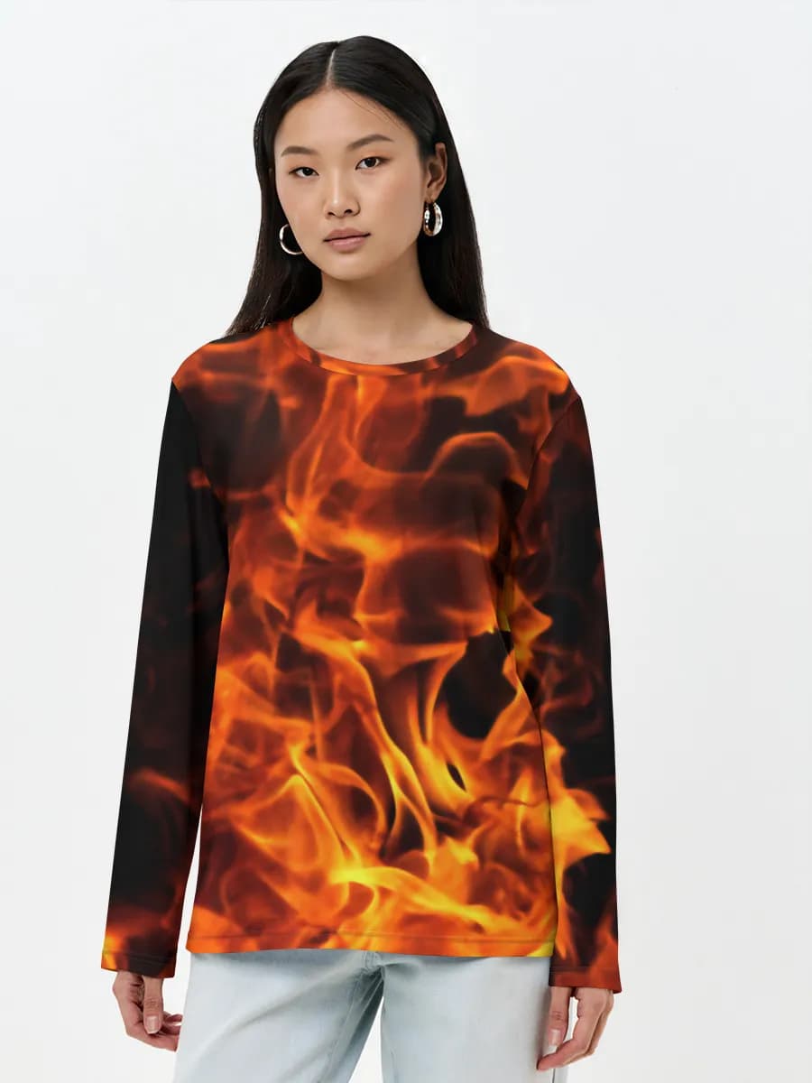 Camisa de manga larga para mujer. Algodón.