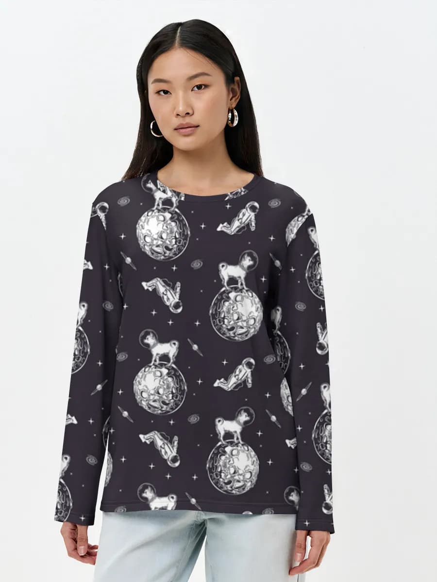 T-shirt Coton Manches Longues Femme