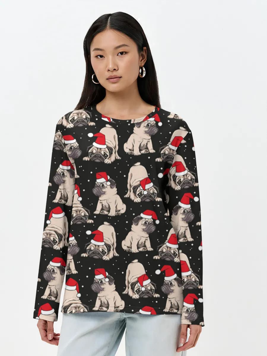 Damen Baumwoll Langarmshirt