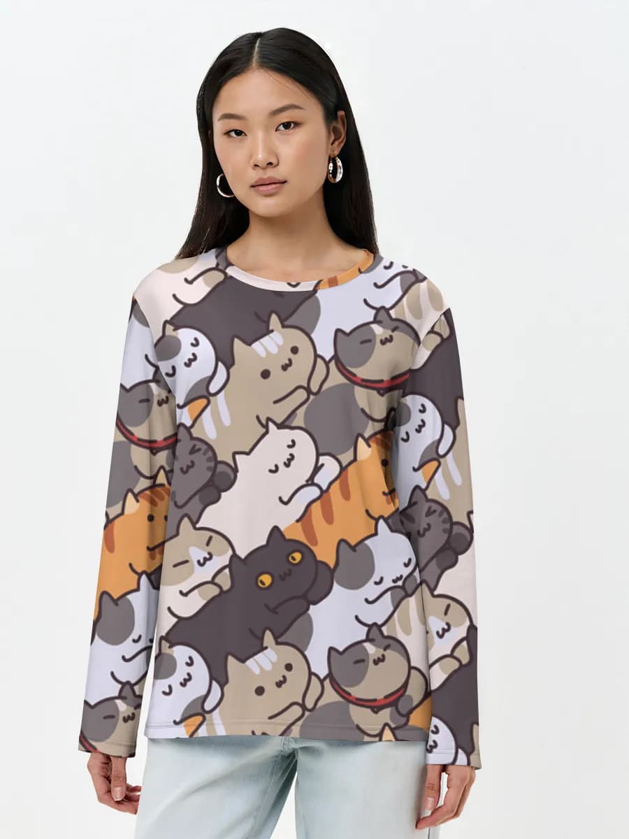 Camisa de manga larga para mujer. Algodón.