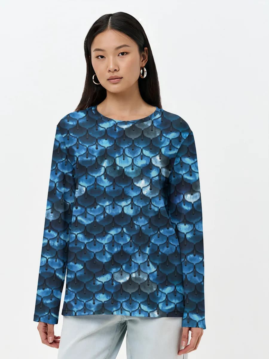 Damen Baumwoll Langarmshirt