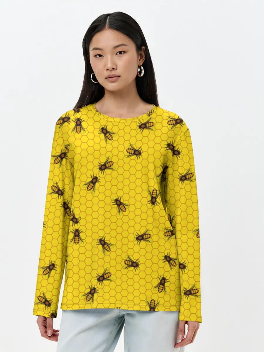 Damen Baumwoll Langarmshirt