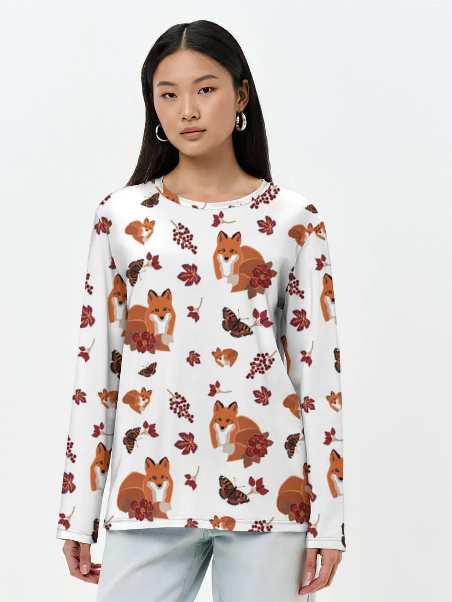 Camisa de manga larga para mujer. Algodón.