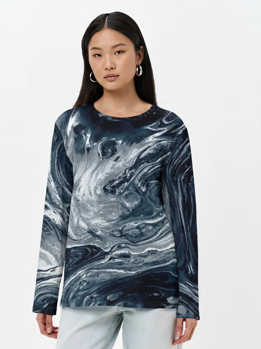Damen Baumwoll Langarmshirt