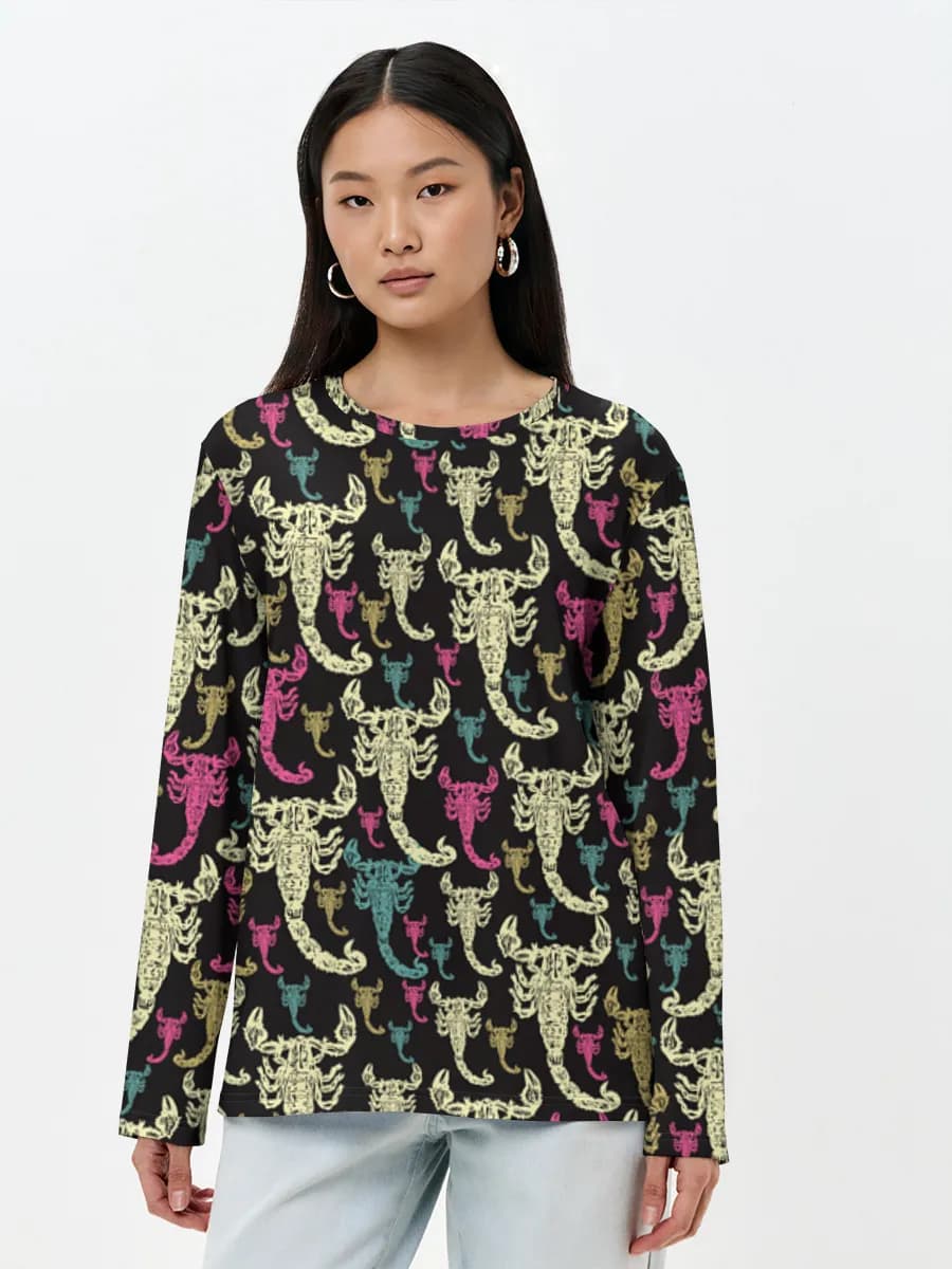 Damen Baumwoll Langarmshirt