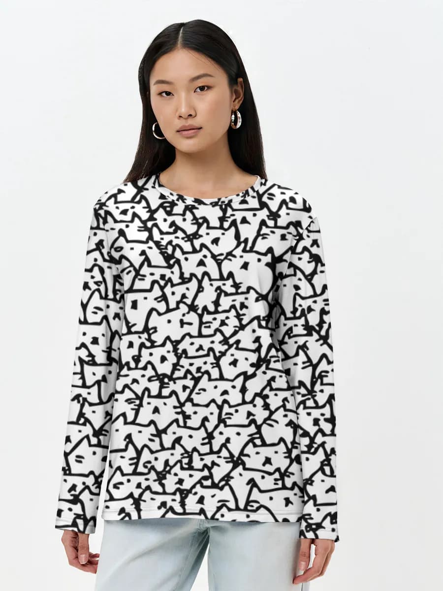 Camisa de manga larga para mujer. Algodón.