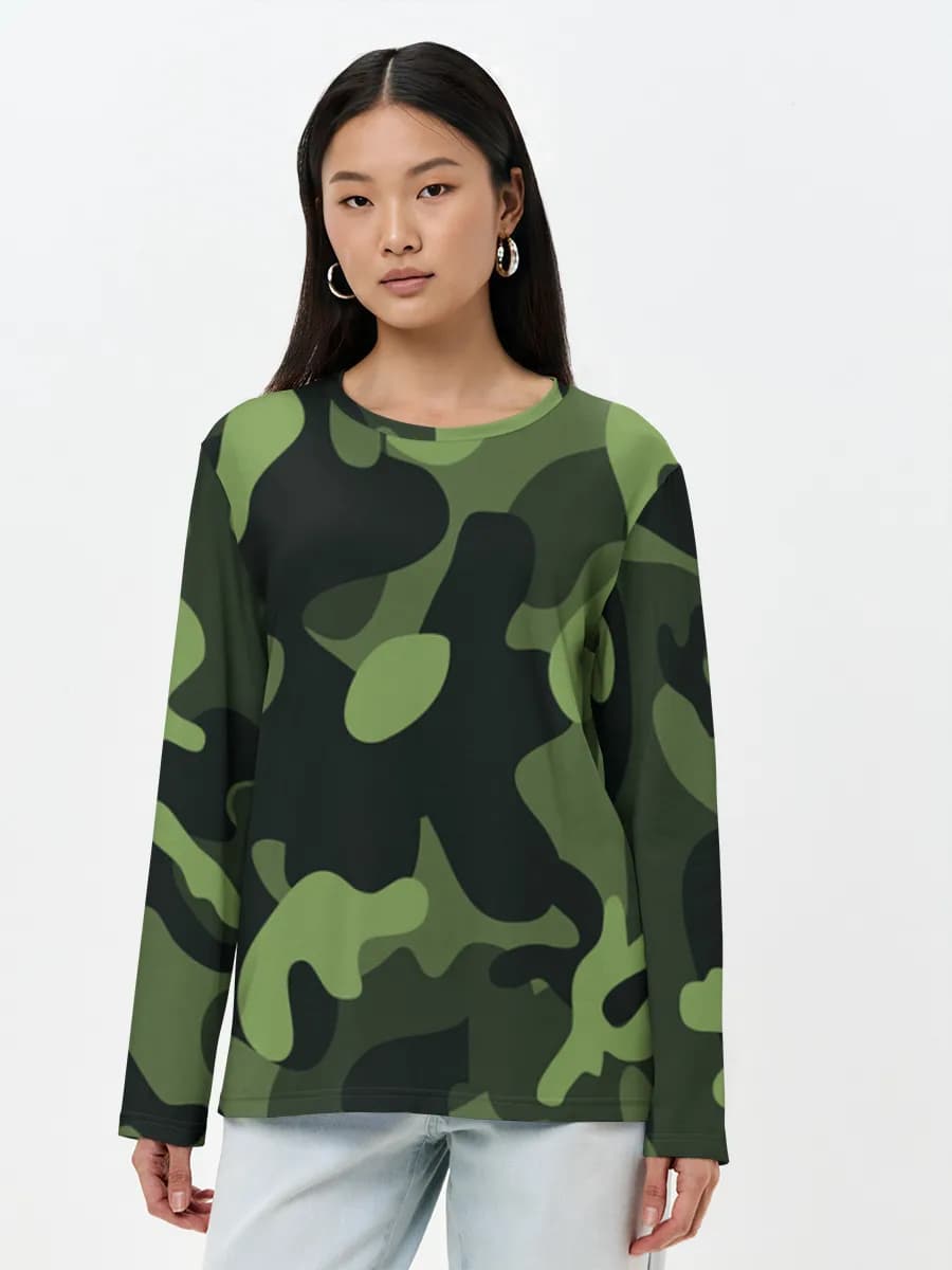 Damen Baumwoll Langarmshirt