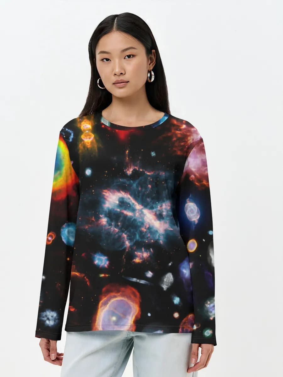 Damen Baumwoll Langarmshirt