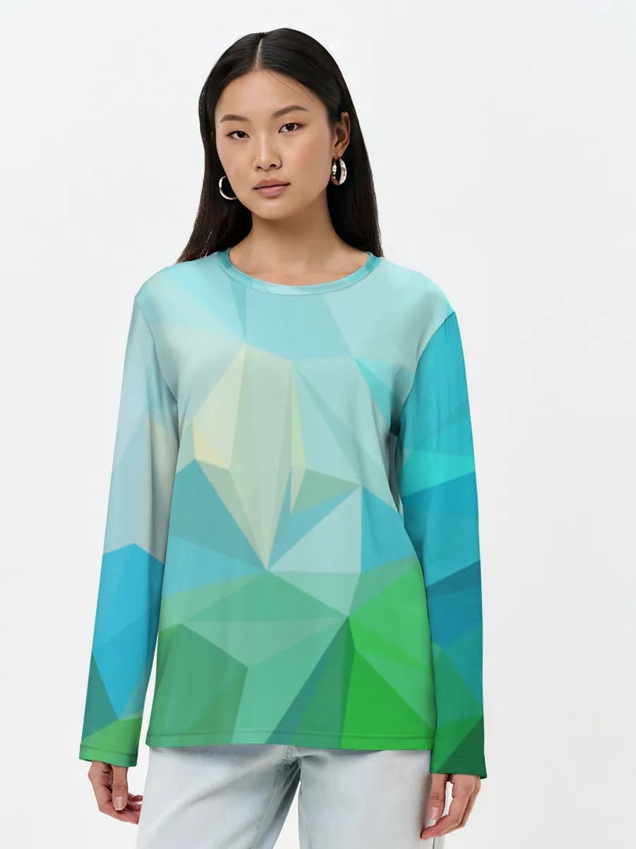 Damen Baumwoll Langarmshirt