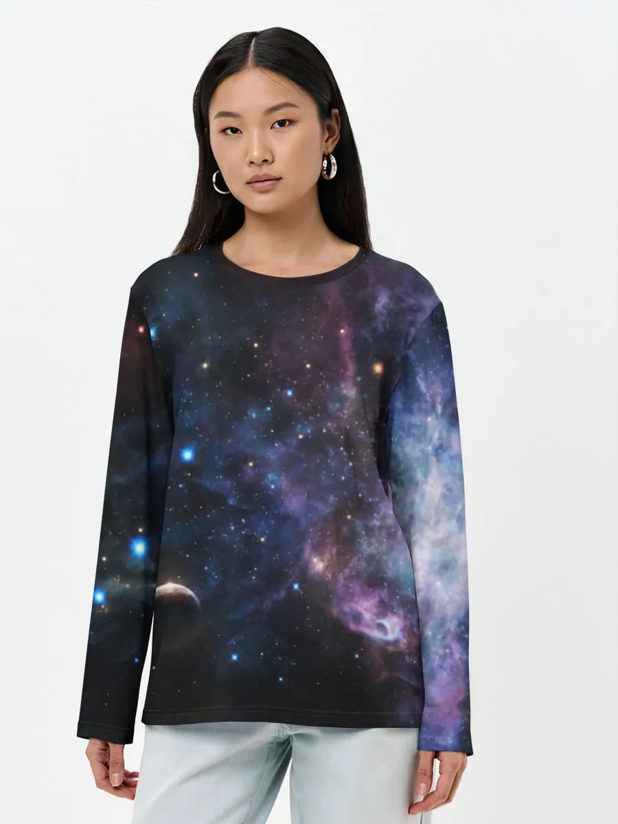 Damen Baumwoll Langarmshirt