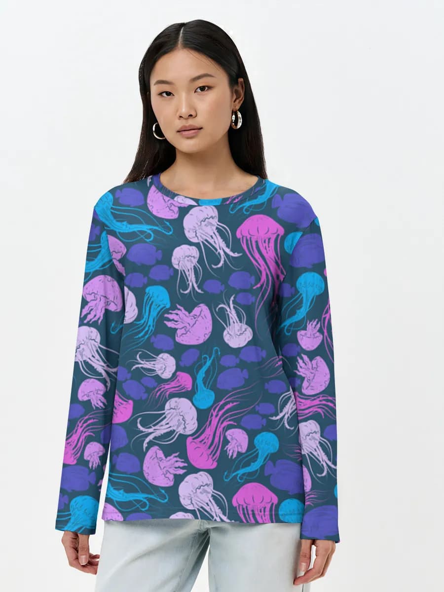 Camisa de manga larga para mujer. Algodón.