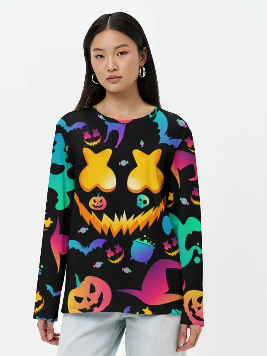 Damen Baumwoll Langarmshirt